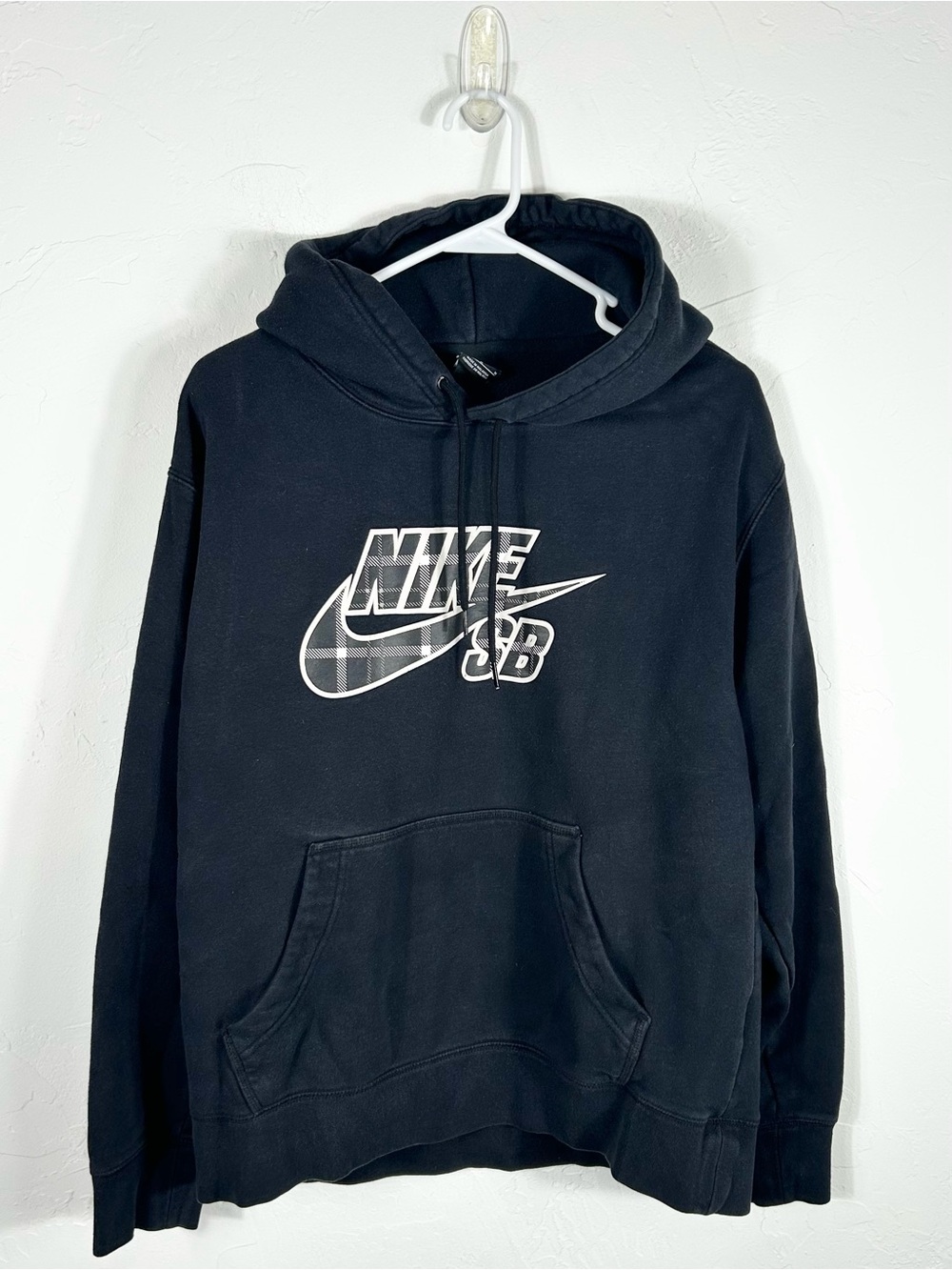 ποΈ Nike SB Plaid Filled Logo Pullover Skate Hoodie Medium Black